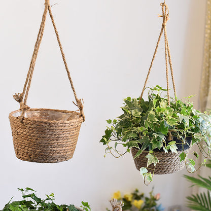 Rattan Straw Hanging Baskets, Flower Baskets