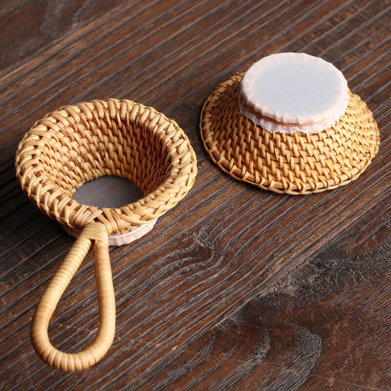 Japanese Rattan Bamboo Tea Strainers: Elegant Tea Ceremony Utensils for Kitchen Décor and Tea Preparation