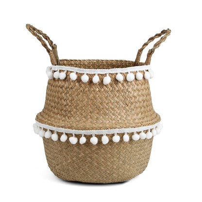Small Seagrass Basket for Storage, Laundry, Plants, and Gifts.