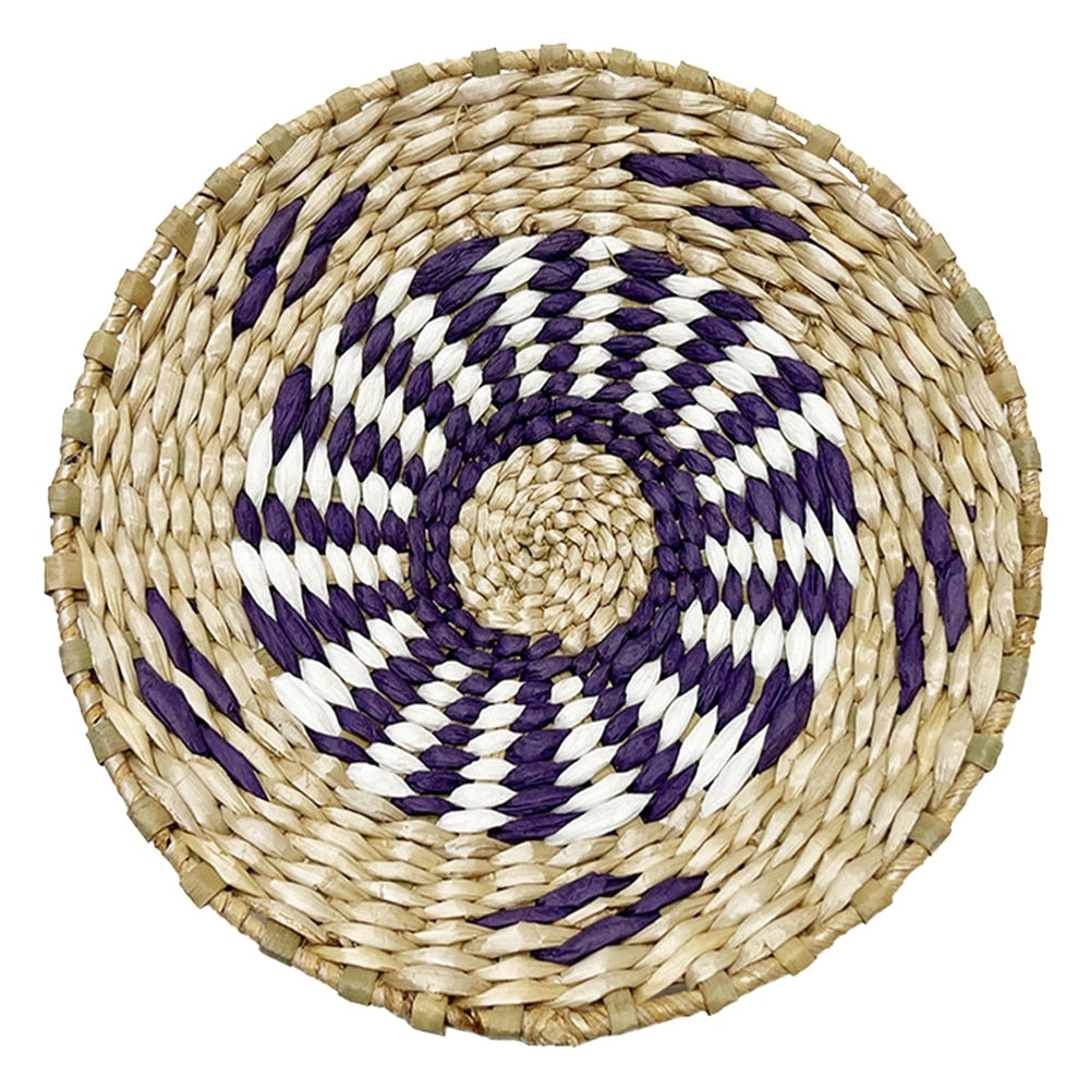 Rustic Seagrass Woven Round Wall Hanging Baskets - Boho Wall Basket Décor