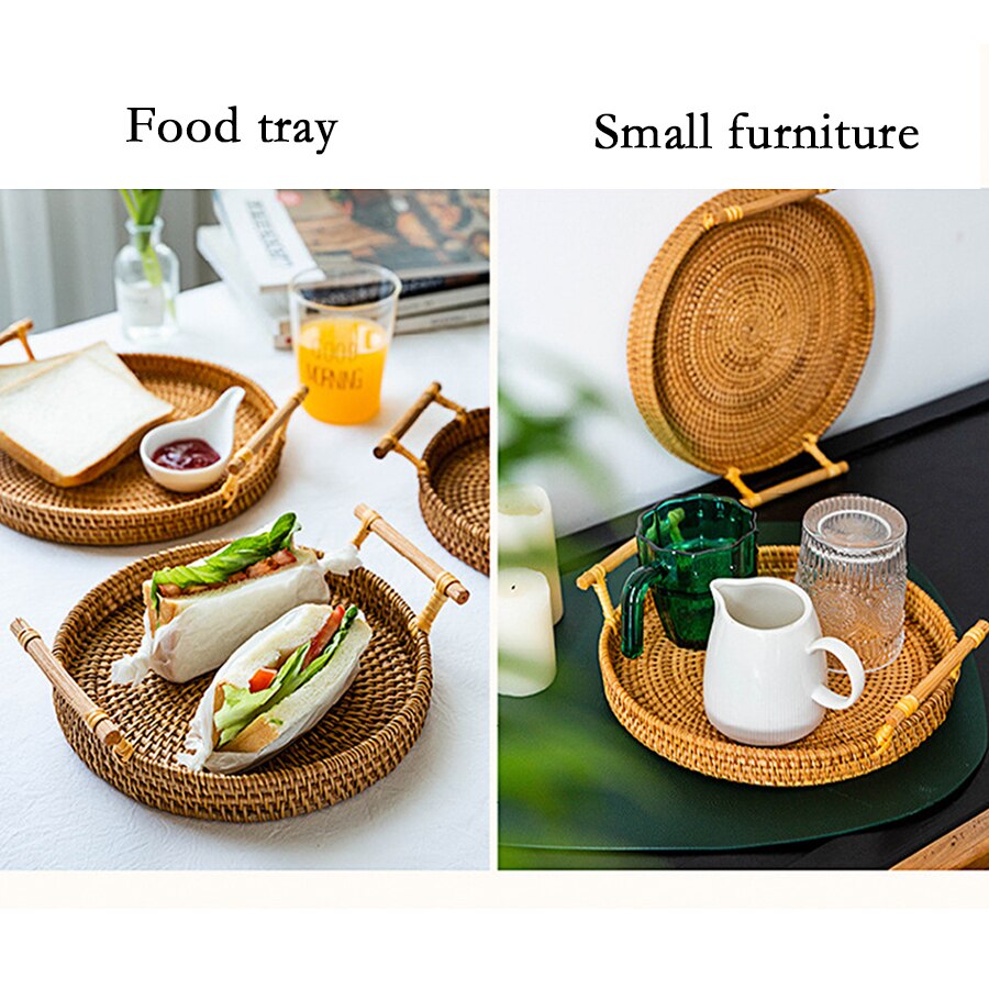Modern Rattan Tray: Hand-Woven Vietnamese Rattan Tray for Home Décor and Entertaining