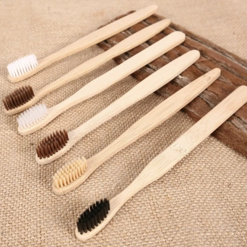 Eco-Friendly Bamboo Toothbrush Set - Pack of 10