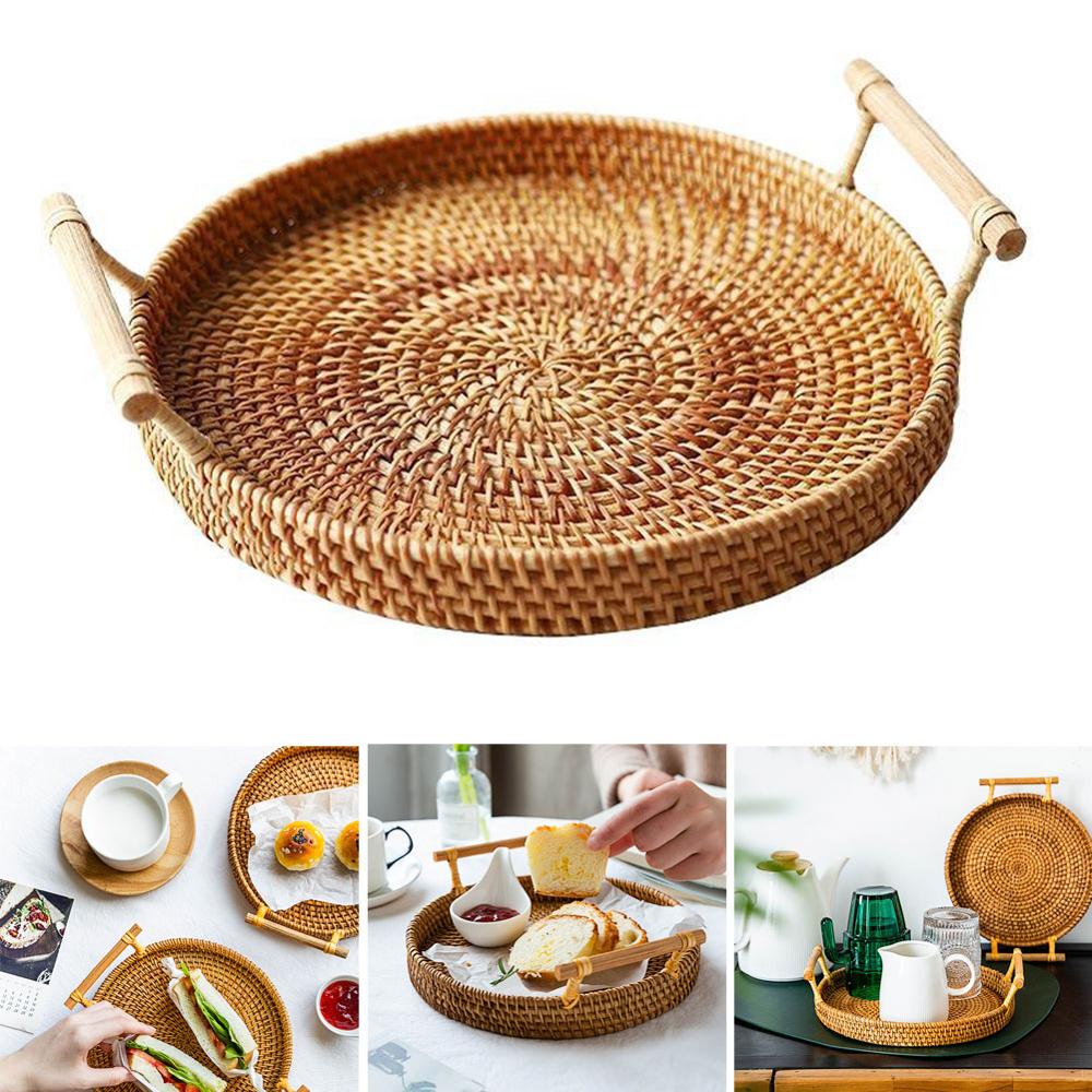 Modern Rattan Tray: Hand-Woven Vietnamese Rattan Tray for Home Décor and Entertaining