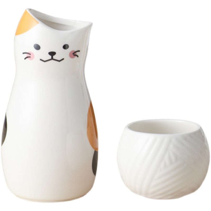 Sake Pot, and Wine Glass Set for Stylish Wine Cabinet Décor