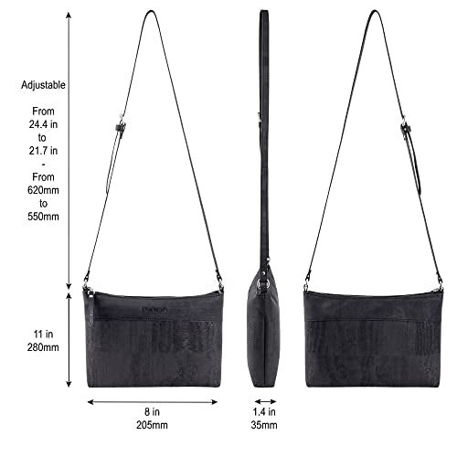 Corkor Cork Purse – Cork Handbags for Women, Vegan Crossbody Bag Cruelty Free Black Color