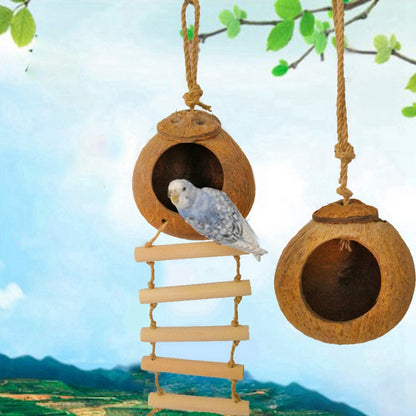 Natural Coconut Shell Bird Nest; Bird House