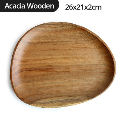 Solid Acacia Wood Vintage Butler Tray for Kitchen Storage and Serving