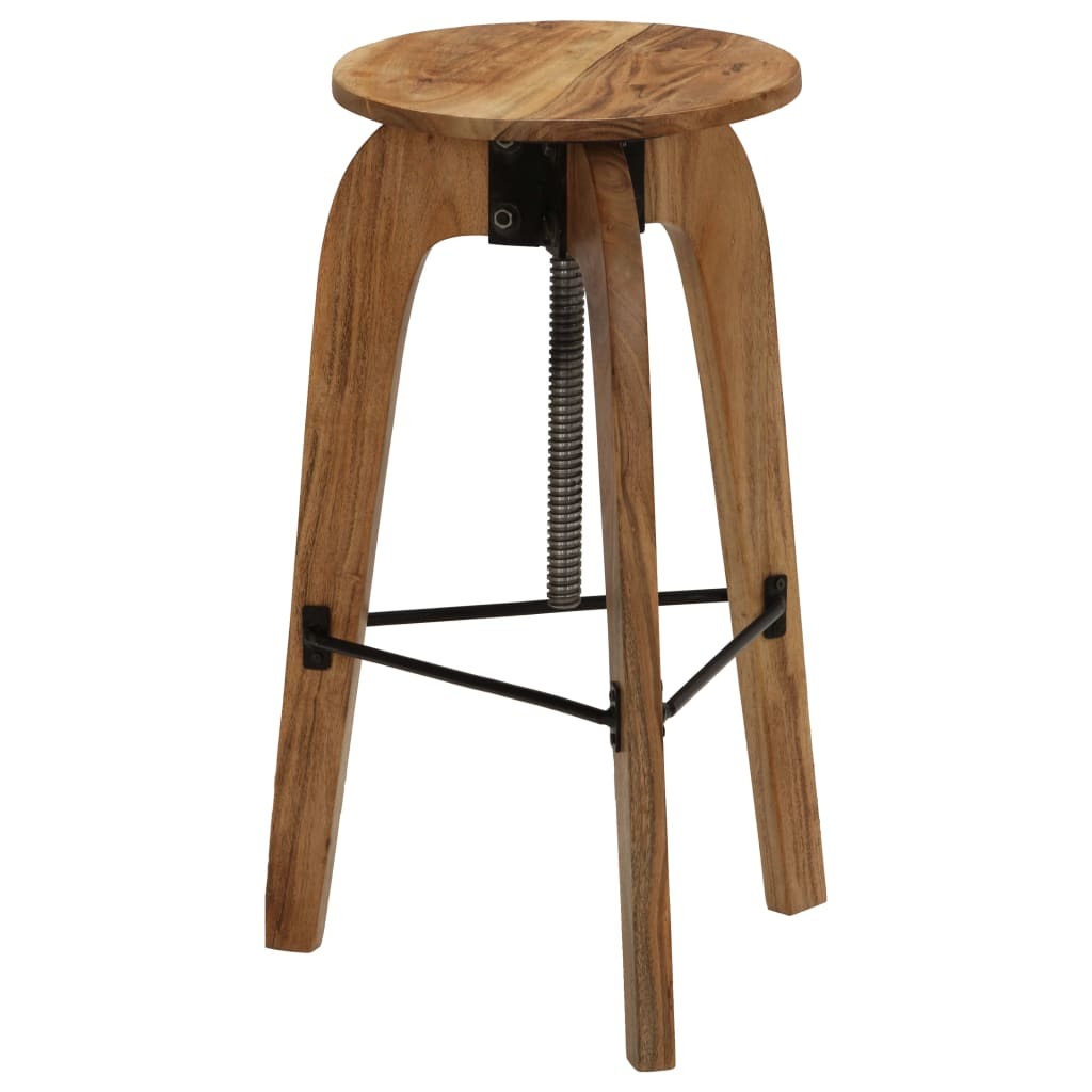 Bar Chairs 2 Pcs Solid Acacia Wood