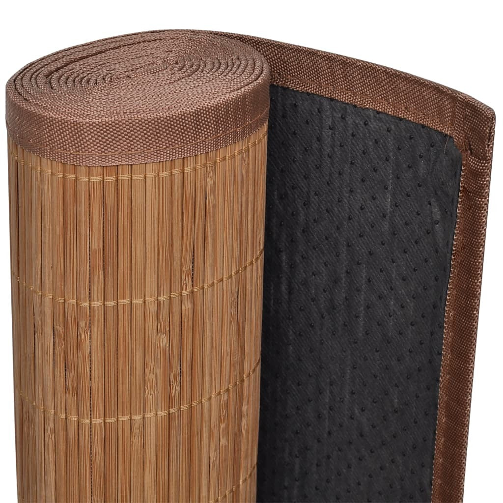 Rectangular Brown Bamboo Rug 31.5" x 118.1"