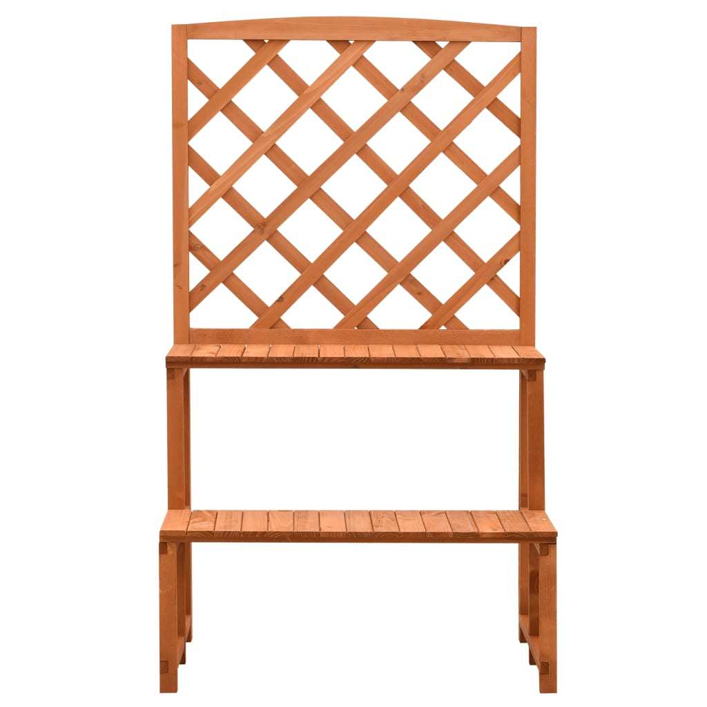Solid Firewood Plant Stand with Trellis
