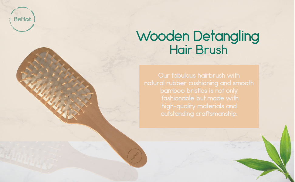 Benat Natural Wooden Detangling Hair Brush