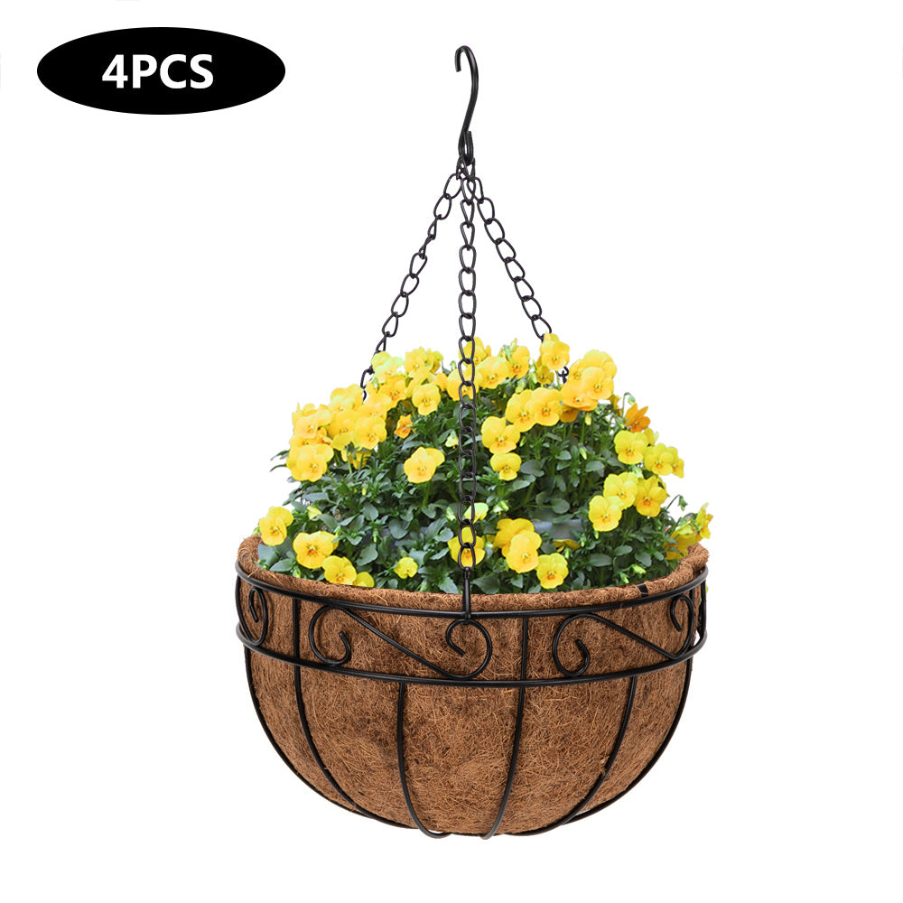 4 Pcs Metal Hanging Plant Basket, with Round Wire Plant Holder