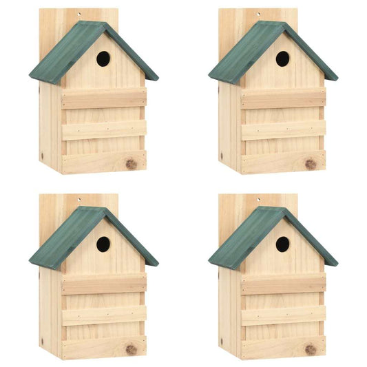 Bird Houses 4 pcs 9.1"x 7.5"x 13" Firwood